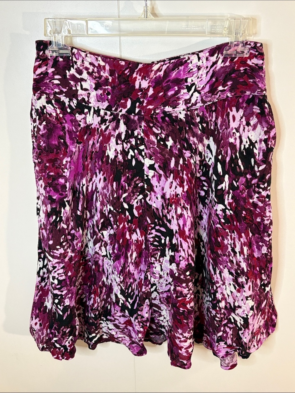 White House Black Market Purple Multi-Print Skater Skirt